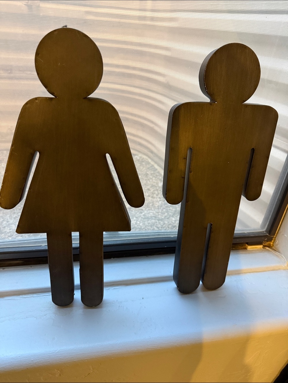 Metal bathroom Couple Wall Figures - Modern Silhouettes